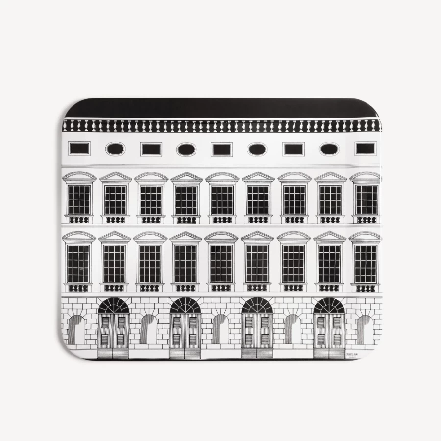 Fornasetti Tray Architettura - Decorative White and Black Tray for Home & Collectors