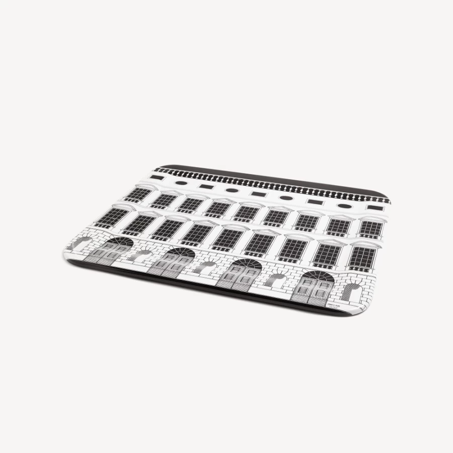 Fornasetti Tray Architettura - Decorative White and Black Tray for Home & Collectors