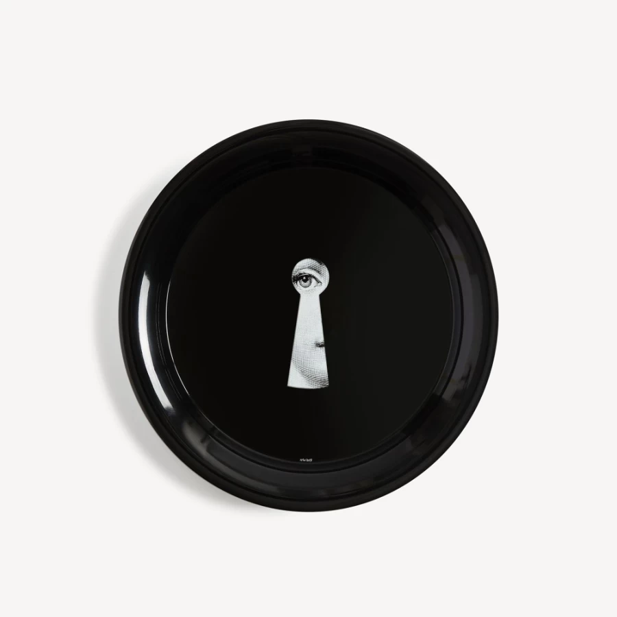 Fornasetti White and Black Serratura Decorative Tray