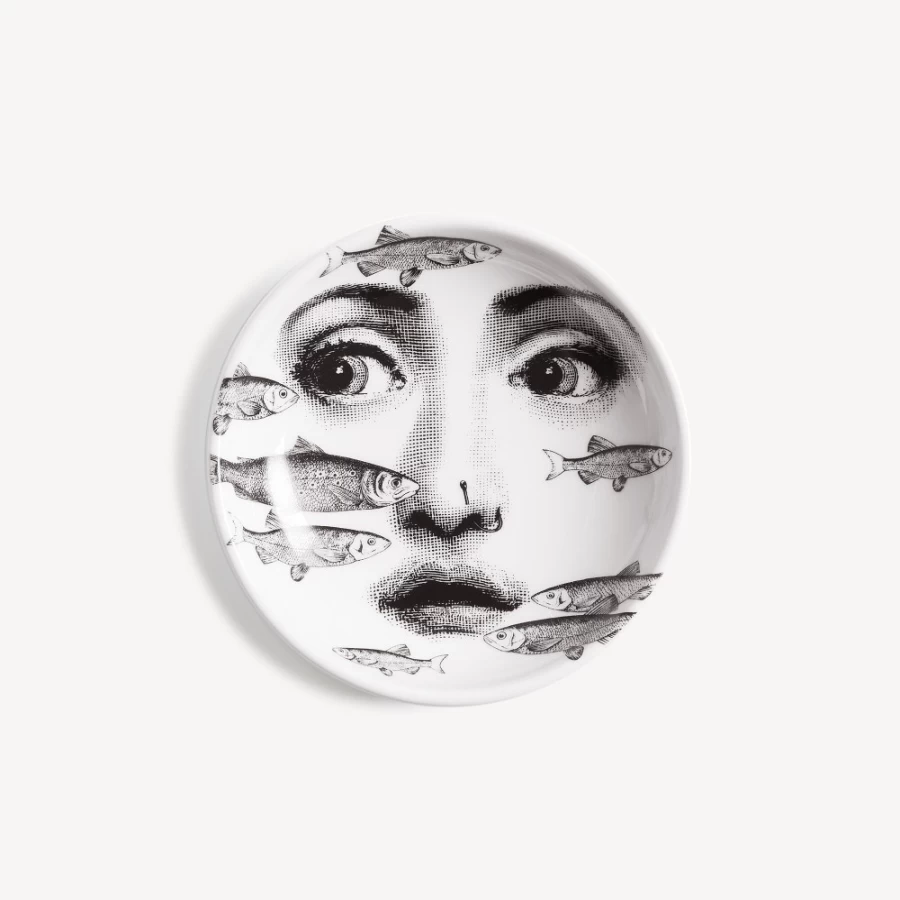 Fornasetti White and Black Tema E Variazioni N.392 Ashtray