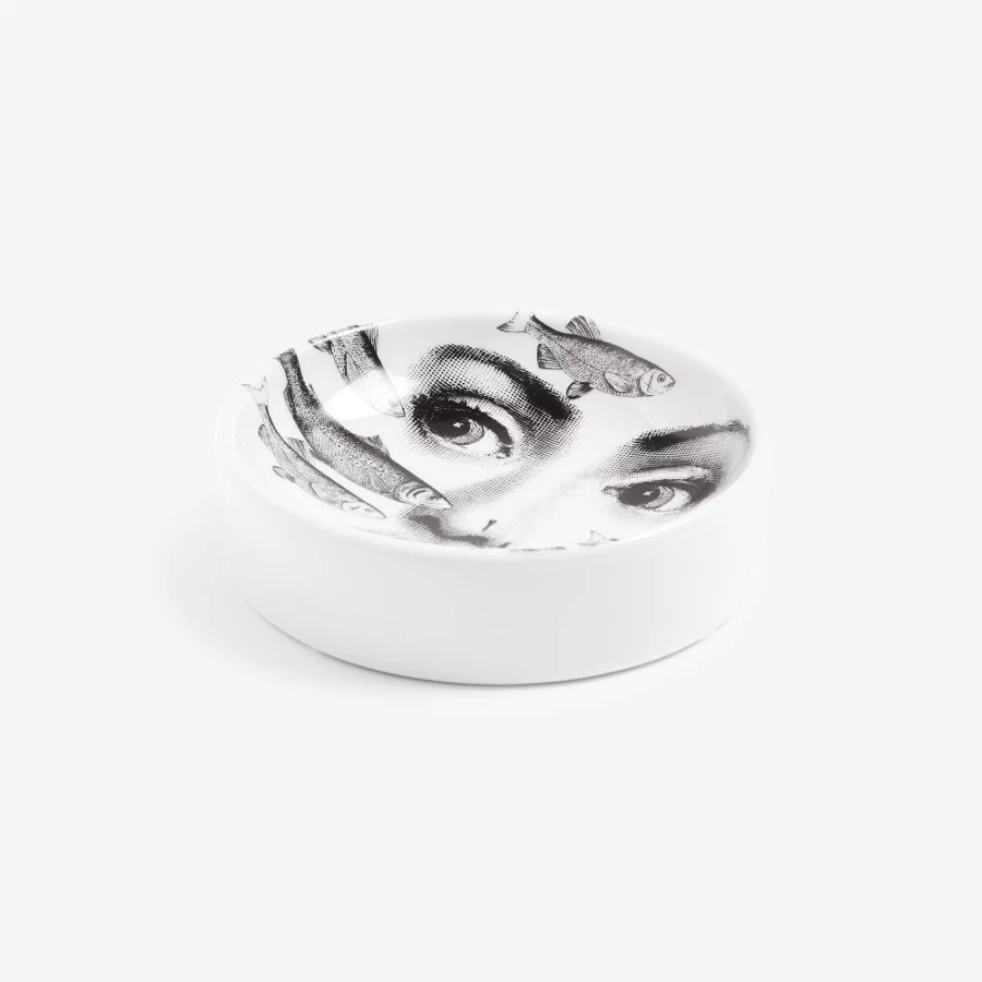 Fornasetti White and Black Tema E Variazioni N.392 Ashtray