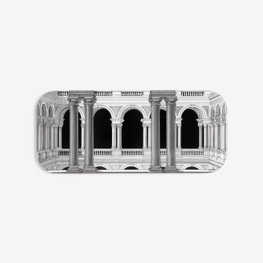 Fornasetti Brera Tray in White and Black - Decorative Collectible Tray