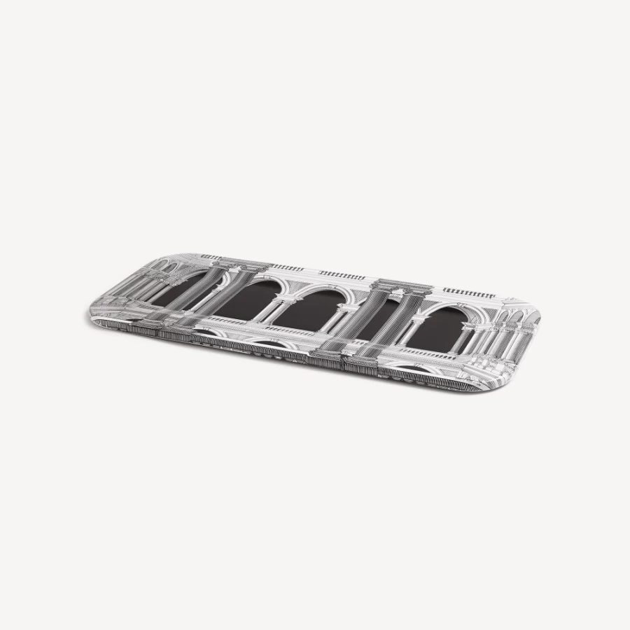 Fornasetti Brera Tray in White and Black - Decorative Collectible Tray