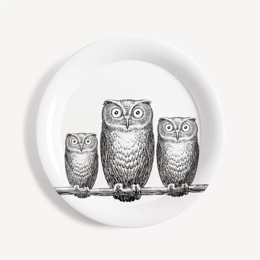 Fornasetti White and Black Tray Civette Decorative Collectible Tray