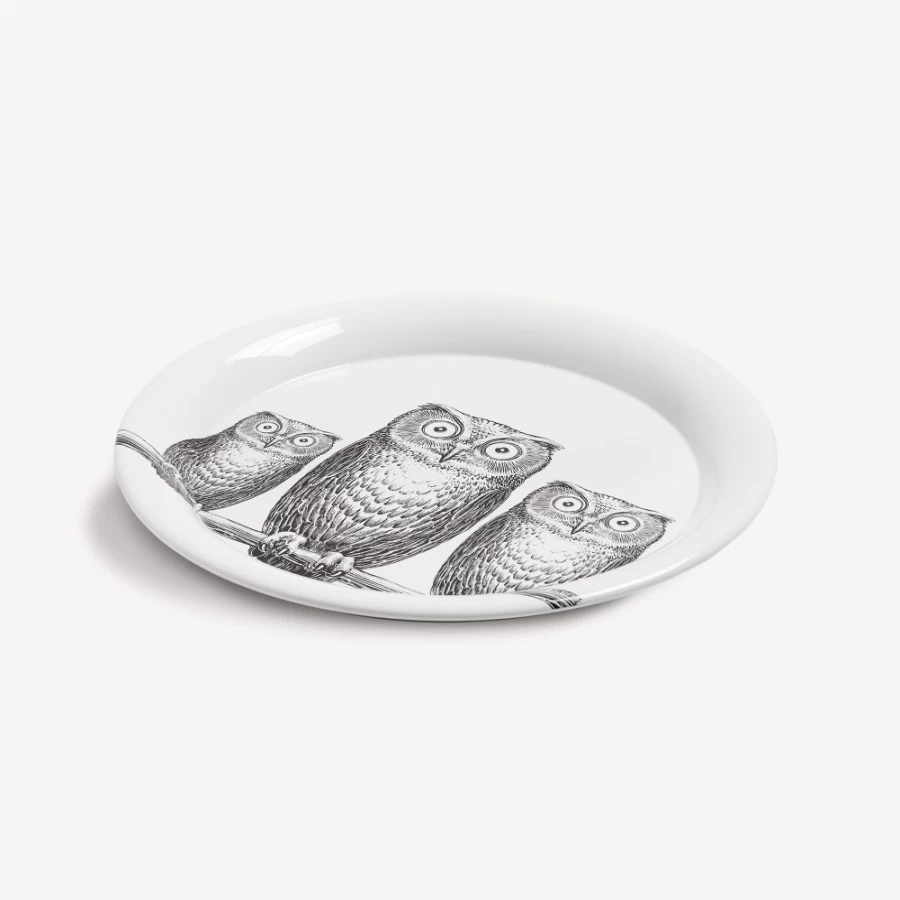 Fornasetti White and Black Tray Civette Decorative Collectible Tray