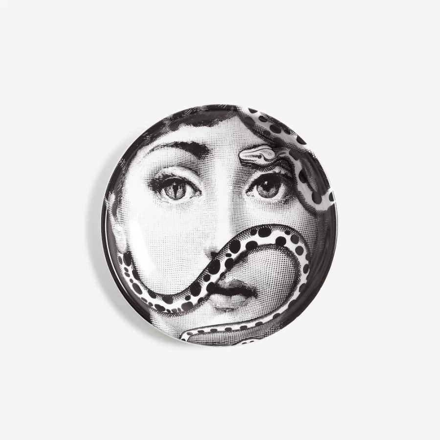 Fornasetti White and Black Ashtray Tema E Variazioni N.383 - Collectible Designer Tray
