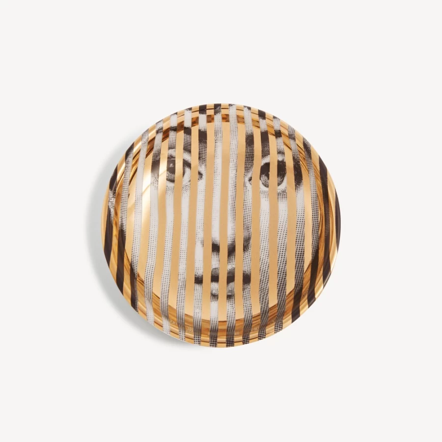 Fornasetti Tema E Variazioni N.34 White Black Gold Ceramic Ashtray