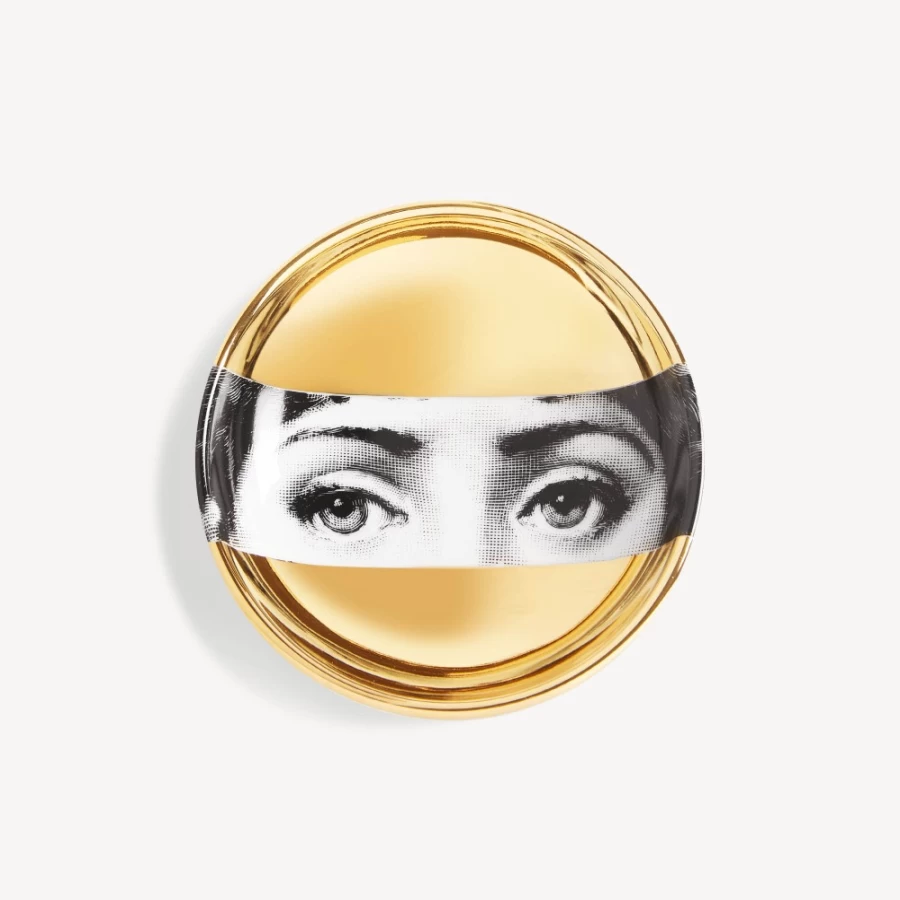 Fornasetti Tema E Variazioni N.32 White Black Gold Porcelain Ashtray