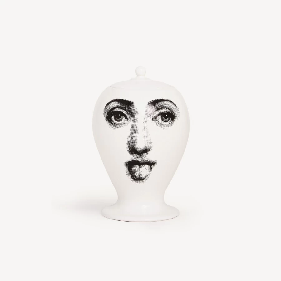 Fornasetti White and Black Antipatico Vase - Decorative Ceramic Home Decor
