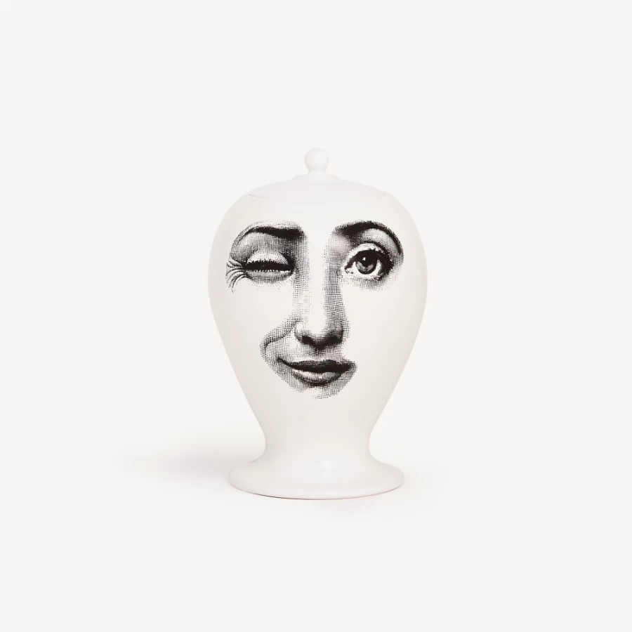 Fornasetti White and Black Antipatico Vase - Decorative Ceramic Home Decor
