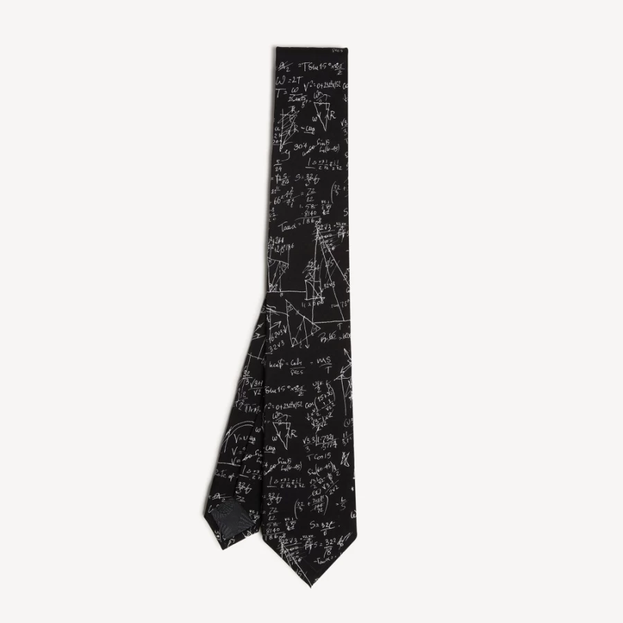 Fornasetti Black Tie Alta Matematica Luxury Silk Necktie