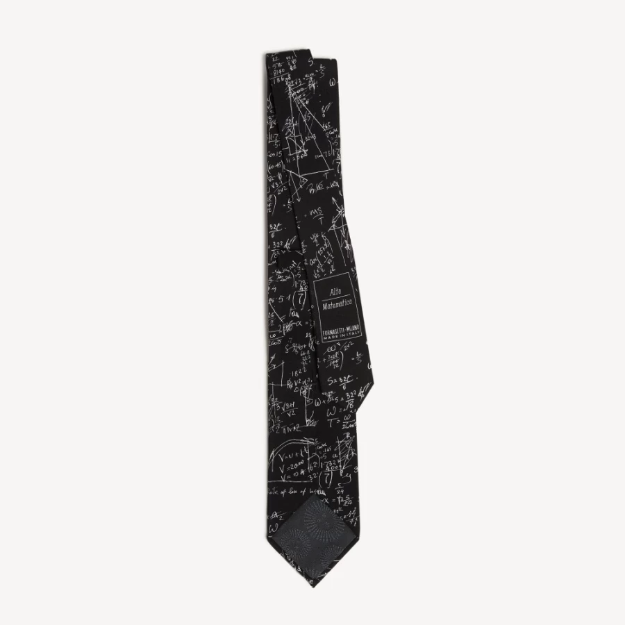 Fornasetti Black Tie Alta Matematica Luxury Silk Necktie