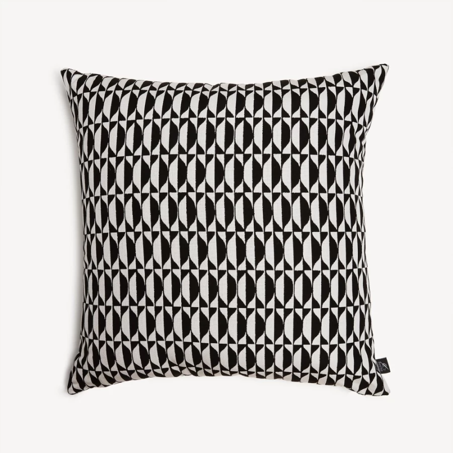 Fornasetti White and Black Outdoor Cushion Losanghe - Luxury Garden Decor