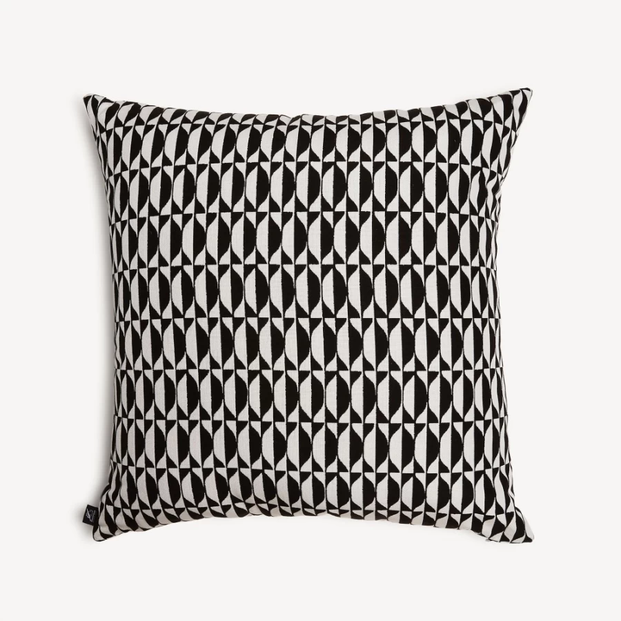 Fornasetti White and Black Outdoor Cushion Losanghe - Luxury Garden Decor