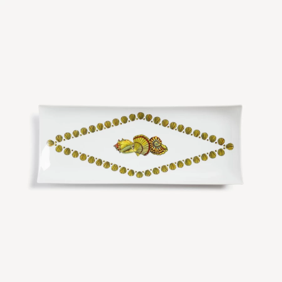 Fornasetti Multicolour Rectangular Tray Giro Di Conchiglie Decorative Shell Design
