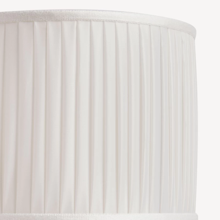 Fornasetti White Pleated Fabric Cylindrical Lampshade - Elegant Designer Lighting