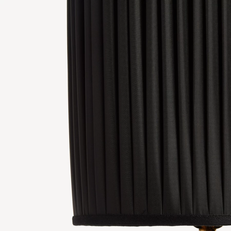 Fornasetti Black Cylindrical Pleated Lampshade - Elegant Designer Lighting