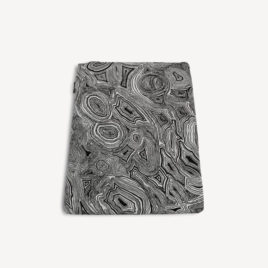 Fornasetti Outdoor Cushion in White and Black - Malachite Pattern Capitellum Chair Pillow