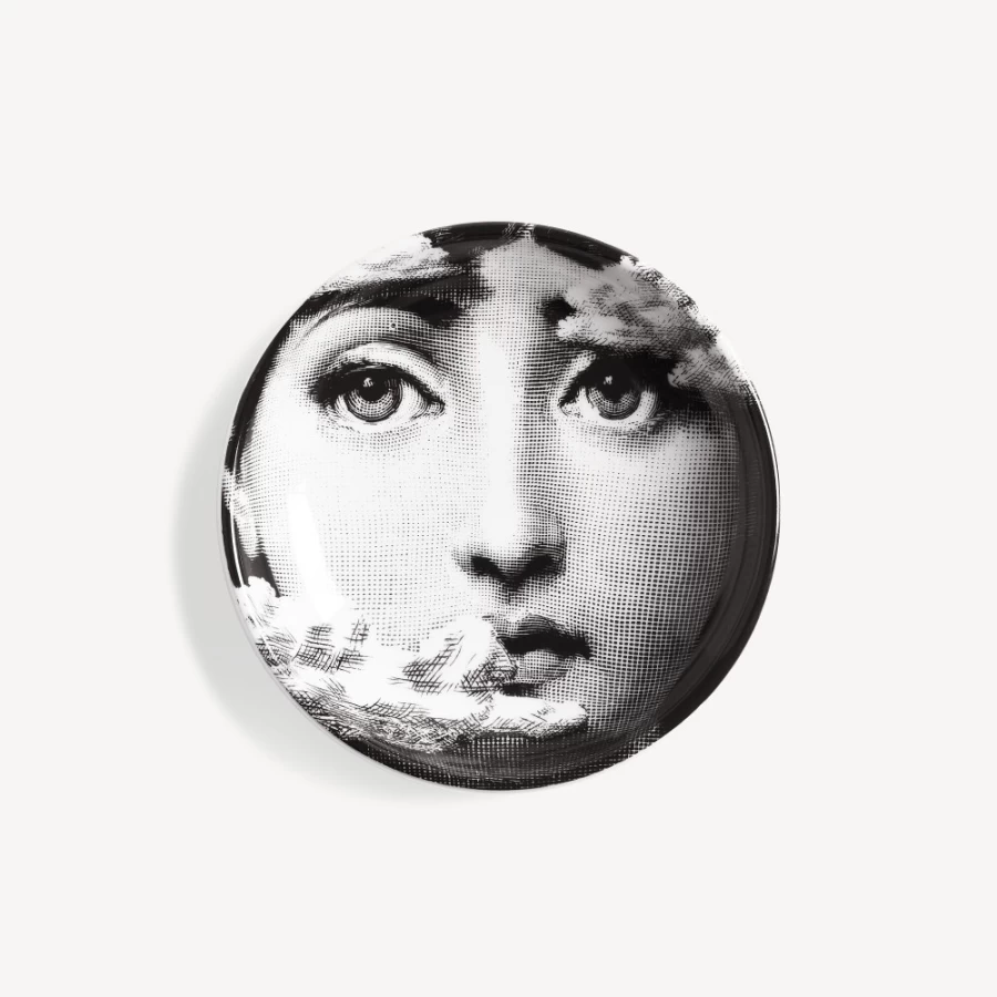 Fornasetti White and Black Ashtray Tema E Variazioni N.139 Collectible Design Piece