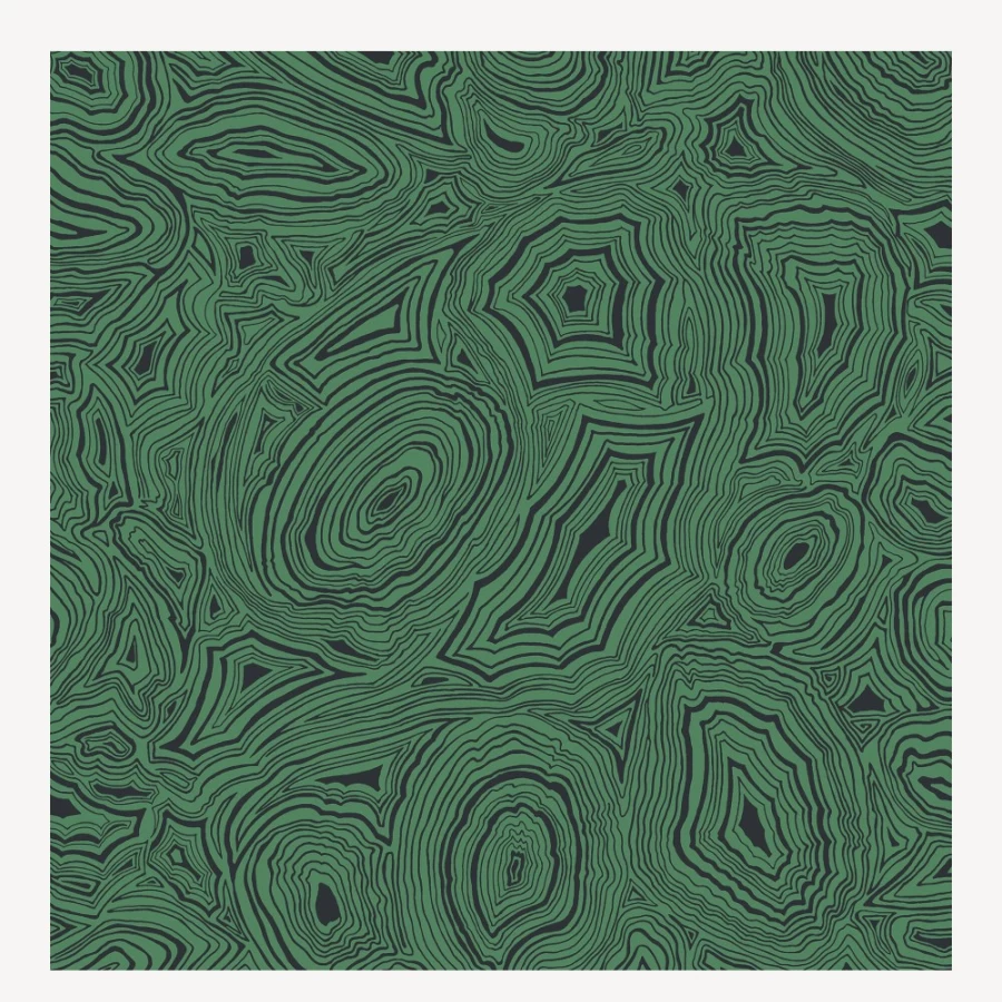 Fornasetti Malachite Wallpaper in Emerald and Black - Premium Luxury Design