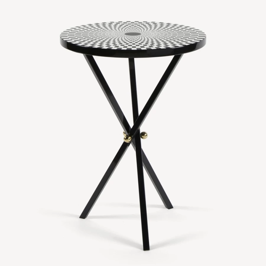 Fornasetti White and Black Egocentrismo Coffee Table - Designer Italian Furniture