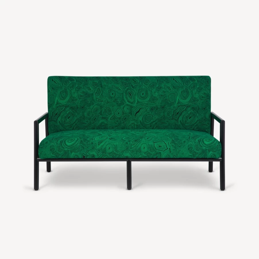 Fornasetti Malachite Outdoor Sofa in Green and Black - Luxury Garden Furniture