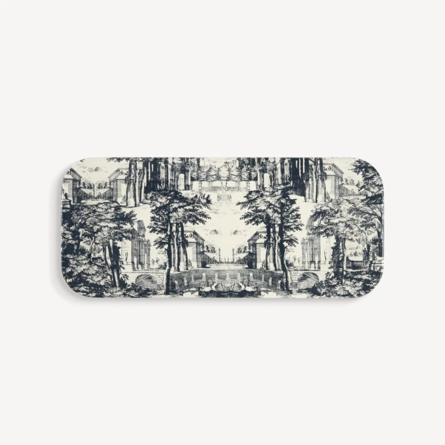 Fornasetti Blue Ivory Giardino Settecentesco Decorative Tray