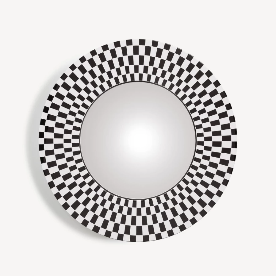 Fornasetti White and Black Convex Mirror Frame - Egocentrismo Wall Decor