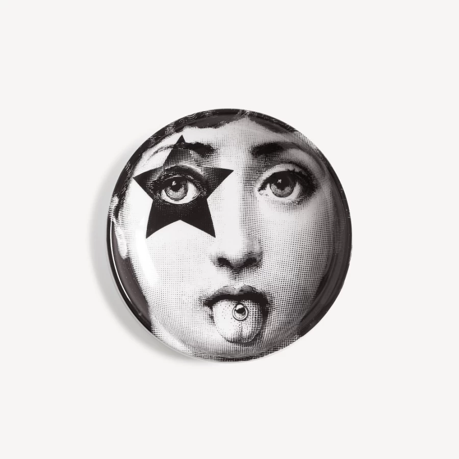 Fornasetti White and Black Ashtray Tema E Variazioni N.381 - Designer Collectible