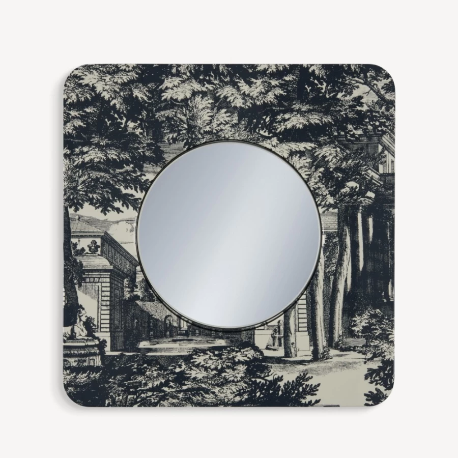 Fornasetti Blue Ivory Giardino Settecentesco Frame With Flat Mirror