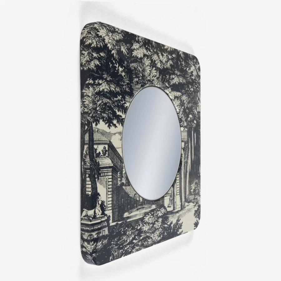 Fornasetti Blue Ivory Giardino Settecentesco Frame With Flat Mirror