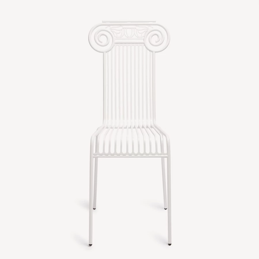 Fornasetti White Outdoor Capitellum Chair for Garden Patio and Terrace