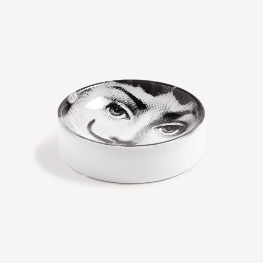 Fornasetti White and Black Ashtray Tema E Variazioni N.21 - Decorative Collectible Design Piece