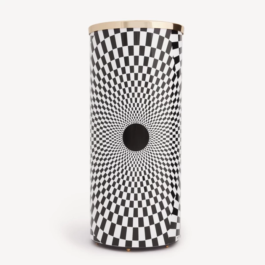 Fornasetti White and Black Egocentrismo Umbrella Stand - Designer Home Decor