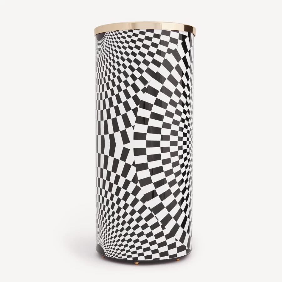 Fornasetti White and Black Egocentrismo Umbrella Stand - Designer Home Decor