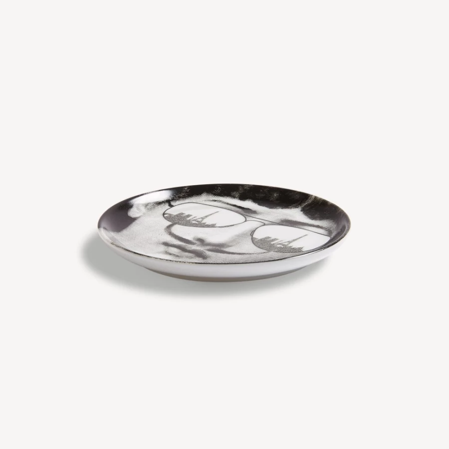 Fornasetti Coaster Tema E Variazioni N.373 - White and Black Ceramic Decorative Tray