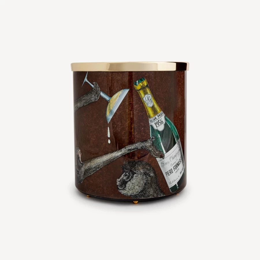 Fornasetti Multicolour Paper Basket Scimmie & Co. Decorative Storage Bin