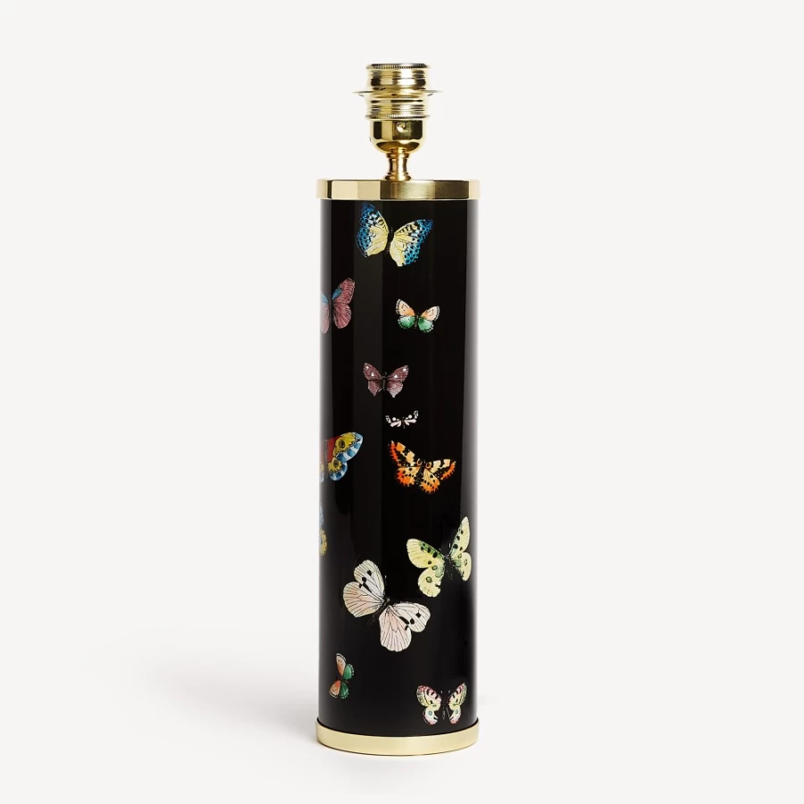 Fornasetti Multicolour Cylindrical Lamp Base Farfalle - Handmade Italian Design
