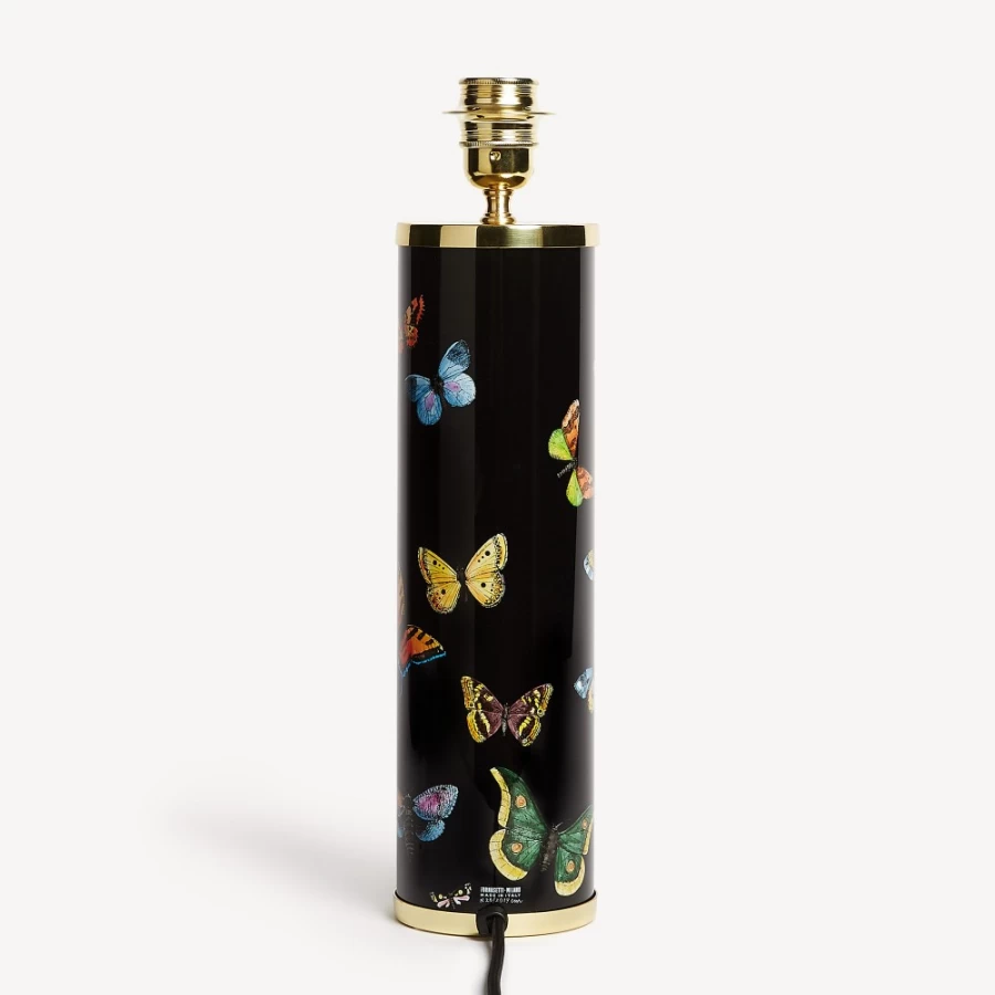 Fornasetti Multicolour Cylindrical Lamp Base Farfalle - Handmade Italian Design