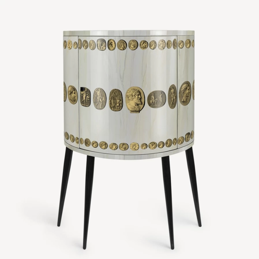 Fornasetti Console Cammei Gold and Ivory Decorative Tray
