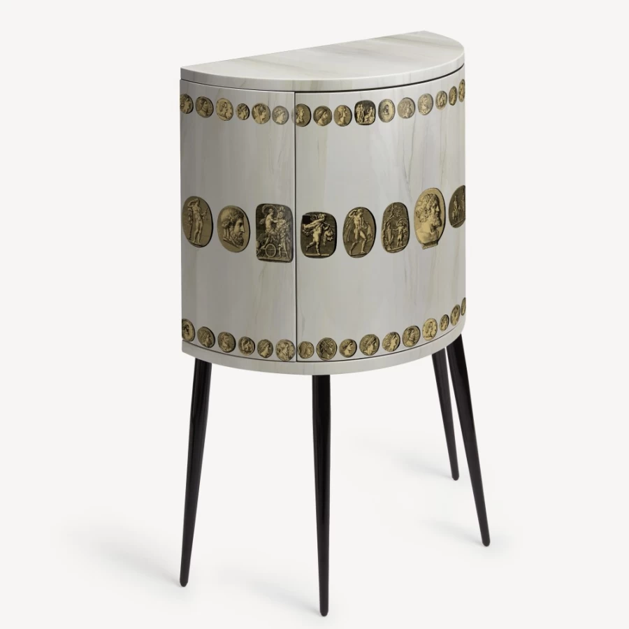 Fornasetti Console Cammei Gold and Ivory Decorative Tray