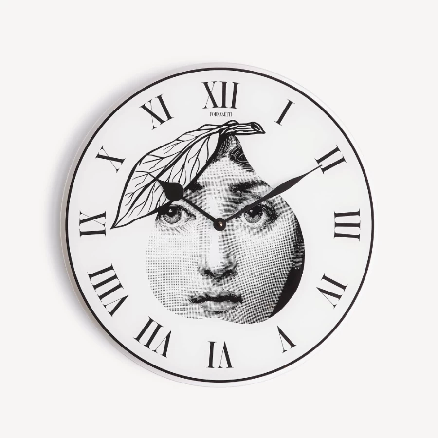 Fornasetti Clock Tema E Variazioni N. 24 in White and Black - Decorative Wall Clock