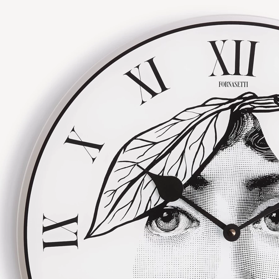 Fornasetti Clock Tema E Variazioni N. 24 in White and Black - Decorative Wall Clock