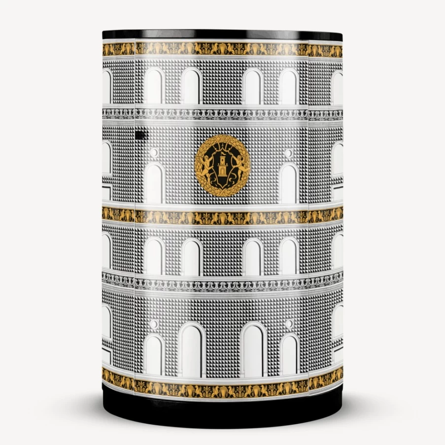Fornasetti White Black Yellow Tall Consolle Facciata Quattrocentesca Vintage Console Table