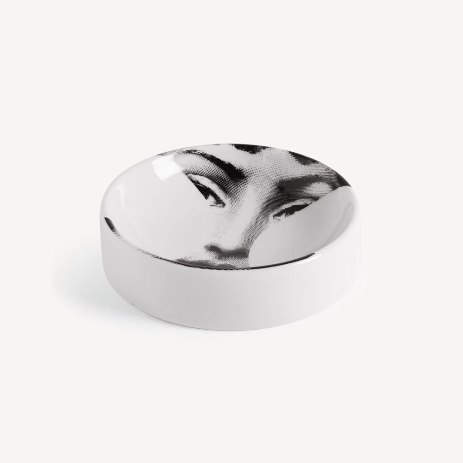 Fornasetti Round Ashtray Tema E Variazioni N.149 in White and Black