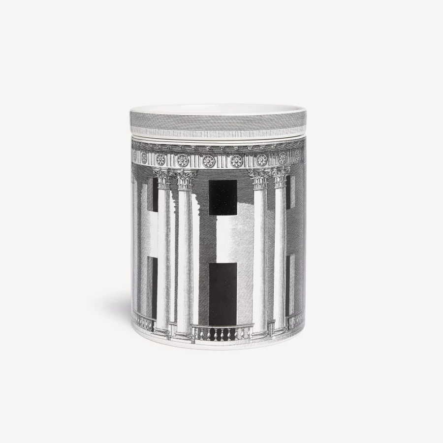 Fornasetti White and Black Scented Candle - Decor Architettura - Fragrance Immaginazione - Large Nel Mentre Candle