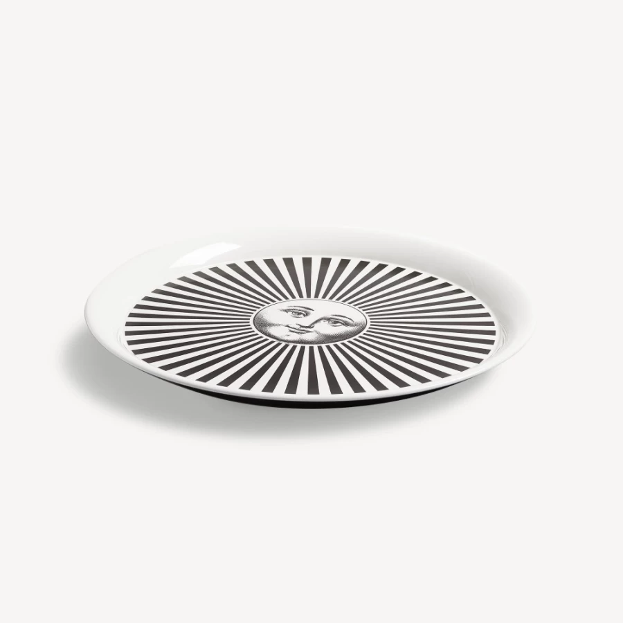 Fornasetti Tray Sole Raggiante in White and Black - Decorative Collectible Tray