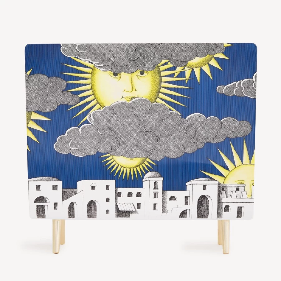 Fornasetti Multicolour Magazine Rack Sole Di Capri - Stylish Designer Organizer