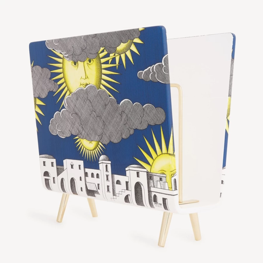 Fornasetti Multicolour Magazine Rack Sole Di Capri - Stylish Designer Organizer