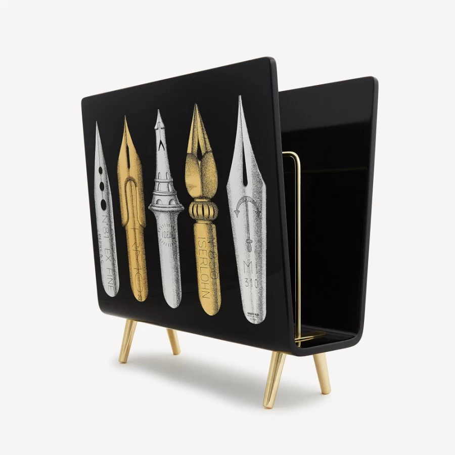 Fornasetti Multicolour Magazine Rack Pennini - Stylish Storage for Books & Decor